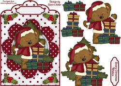 Tibbles is Santa! Scallop Top Card and Step by Step