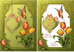 A Touch of Tulips A5 Card Front with Step by Step