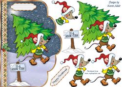 Merry Mouse Bringing Home the Tree