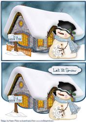 Whimsy Snowman Scalloped Faux Envelope Card