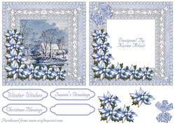 Winter Watermill Square Card Front with Step by Step