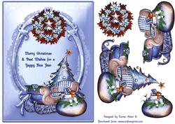 Winter Wishes in Blue Card Front with Step by Step