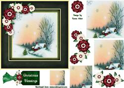 Snowy Christmas Cottage Square Card Front - Best of Both