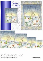 Winter Scene with Robins