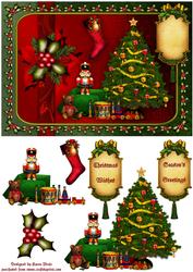 Traditional Christmas Toys Card Front with Step by Step
