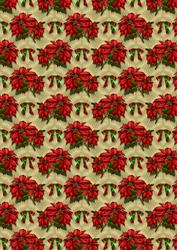 Poinsettia and Bows Background Paper