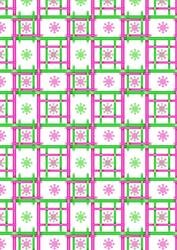 Snowflakes in Pink and Green Checkered Background Paper