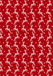 Lace Reindeer on Red Background Paper