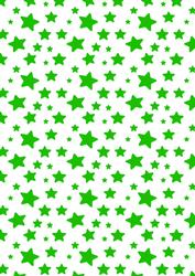 Christmas Stars in Green on White Background Paper