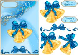 Golden Bells A5 Card Front with Step by Step
