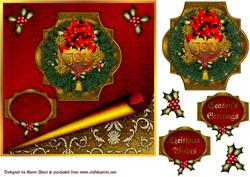 A Traditional Christmas Wreath Square Card N Step by Step