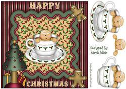 Little Christmas Cookie Square Card Front with Step by Step
