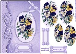 Perfect Pansies Pyramid Card Front