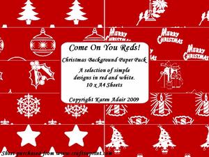 Come on You Reds - Christmas Background Paper Pack