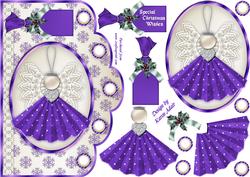 Little Christmas Angel in Purple Scallop Card and Decoupage