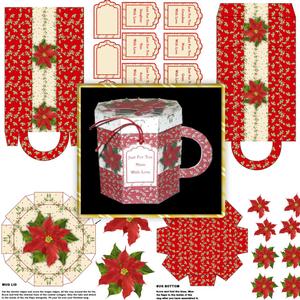 Poinsettia Mug Gift Box Kit