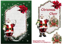 Santa's Christmas Cheer A5 Card Front with Step by Step