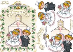 The Happy Couple Scallop Top Card Front with Step by Step