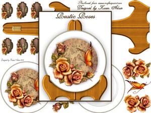 Rustic Roses Plate Card Kit
