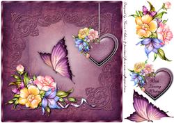 Floral Vibrance Square Card Front with Step by Step