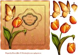 A Touch of Spring Square Card Front with Step by Step