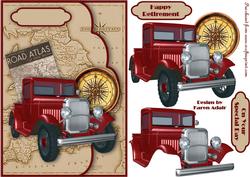 Vintage Truck Envelope Card and Decoupage