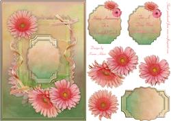 Gentle Gerberas Card Front with Step by Step