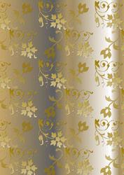 Gold Metallic Floral Embossed Background Paper