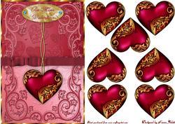 3D Valentine Heart Embellishment Card Front