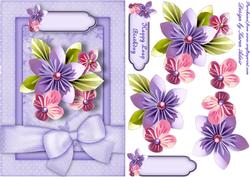 Folded Flowers Leap Birthday Card Front and Step by Step