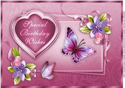 Origami Flowers N Butterflies A4 Card Front in Pink