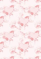 Valentine Hearts Background Paper in Rose Red