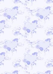 Valentine Hearts Background Paper in Blue