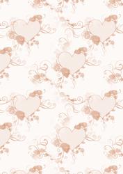 Valentine Hearts Background Paper in Peach