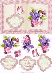 Origami Flowers Book Card Sheet