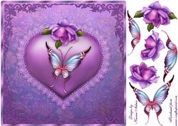 Hearts Roses and Butterflies