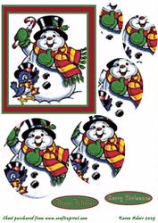 Jolly Snowman Pyramid Card Front