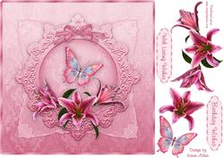 Star Flowers Square Card Front with Step by Step