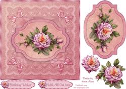 A Rose Pink Square Card Front with Step by Step