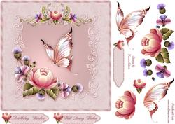 A Passion in Pink Card Front with Step by Step