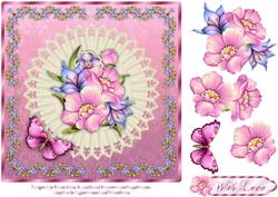 Vibrant Florals Square Card Front with Step by Step