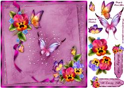 Passionate Pansies Square Card Front with Step by Step