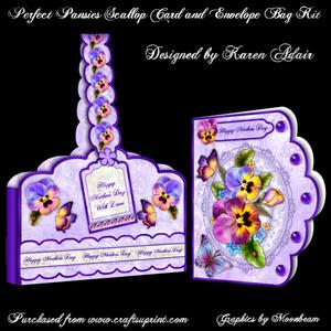 Perfect Pansies Scallop Card & Envelope Bag Kit