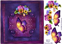 Pansy Perfection Square Card Front with Step by Step