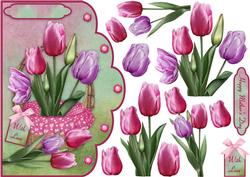 Tulip Joy Scallop Card with Step by Step