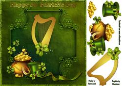 Lucky St Patrick's Day Square Card Front with Step by Step