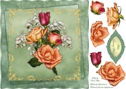 Rose Joy Square Card Front with Step by Step