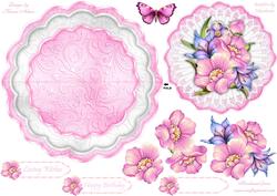 Vibrant Florals Scallop Edge Wobble Card