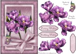 Perfect Petals in Purple Card Front with Step by Step
