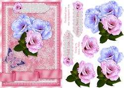 Beautiful Blooms N Lace Card Front with Step by Step